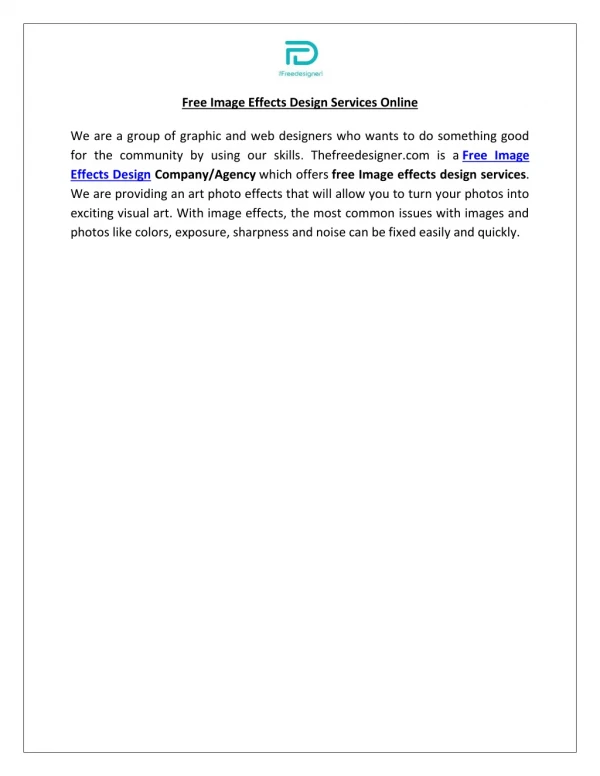 Free Image Effects Design Services Online