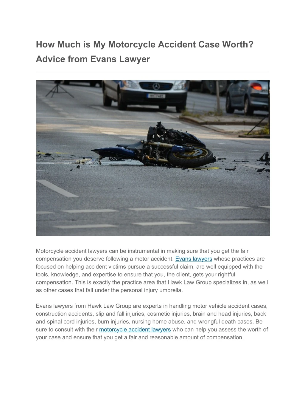 how much is my motorcycle accident case worth