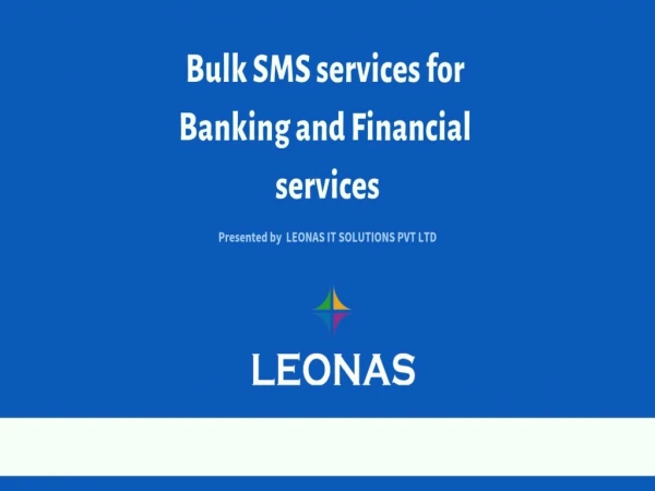 Bulk SMS services for Banking and financial services