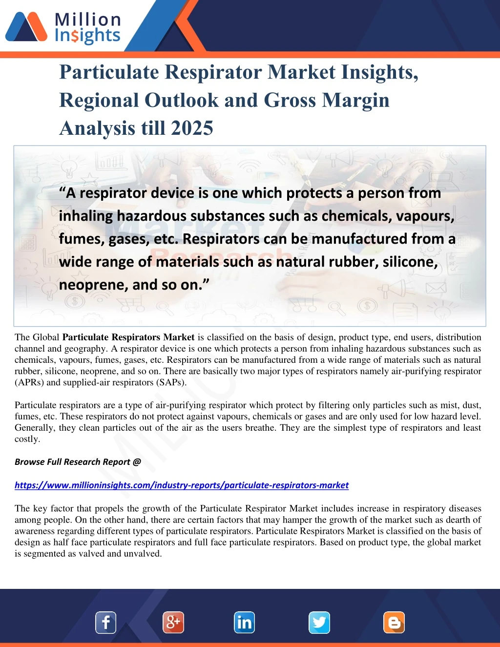 particulate respirator market insights regional