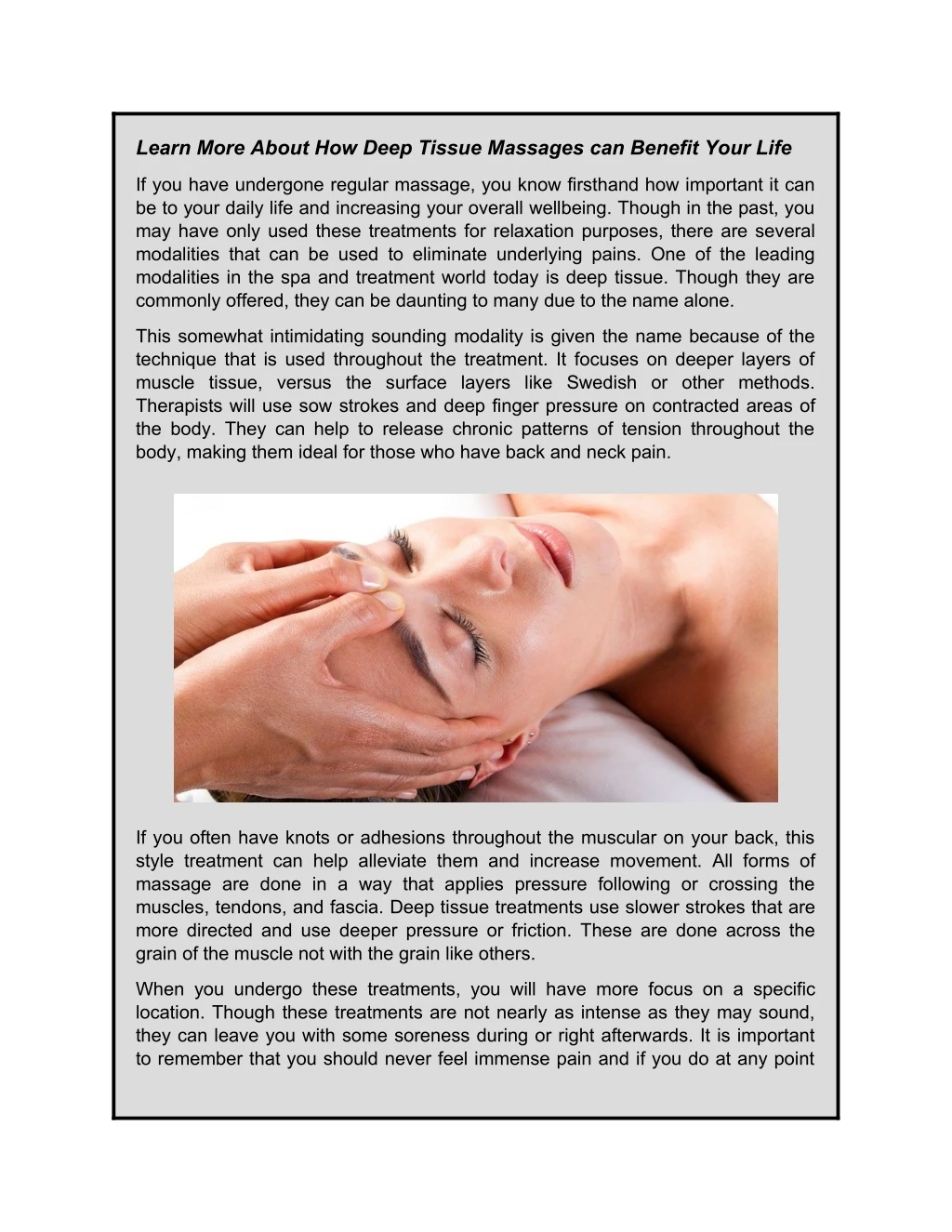 learn more about how deep tissue massages