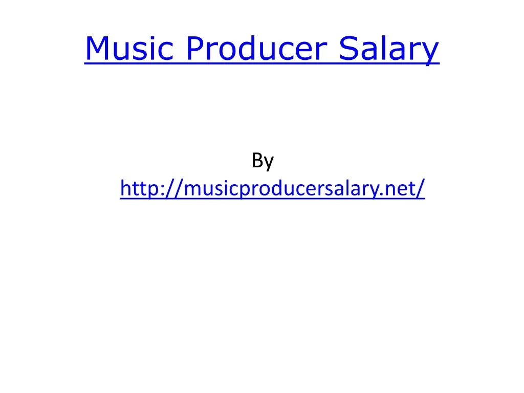 music producer salary