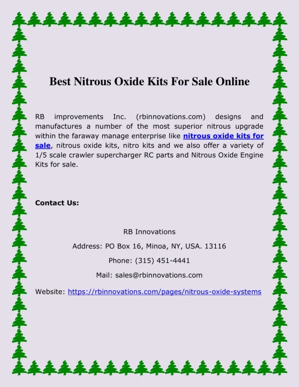 Best Nitrous Oxide Kits For Sale Online