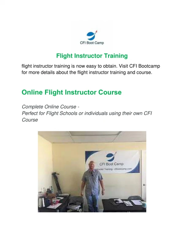 Flight Instructor Training - Cfibootcamp