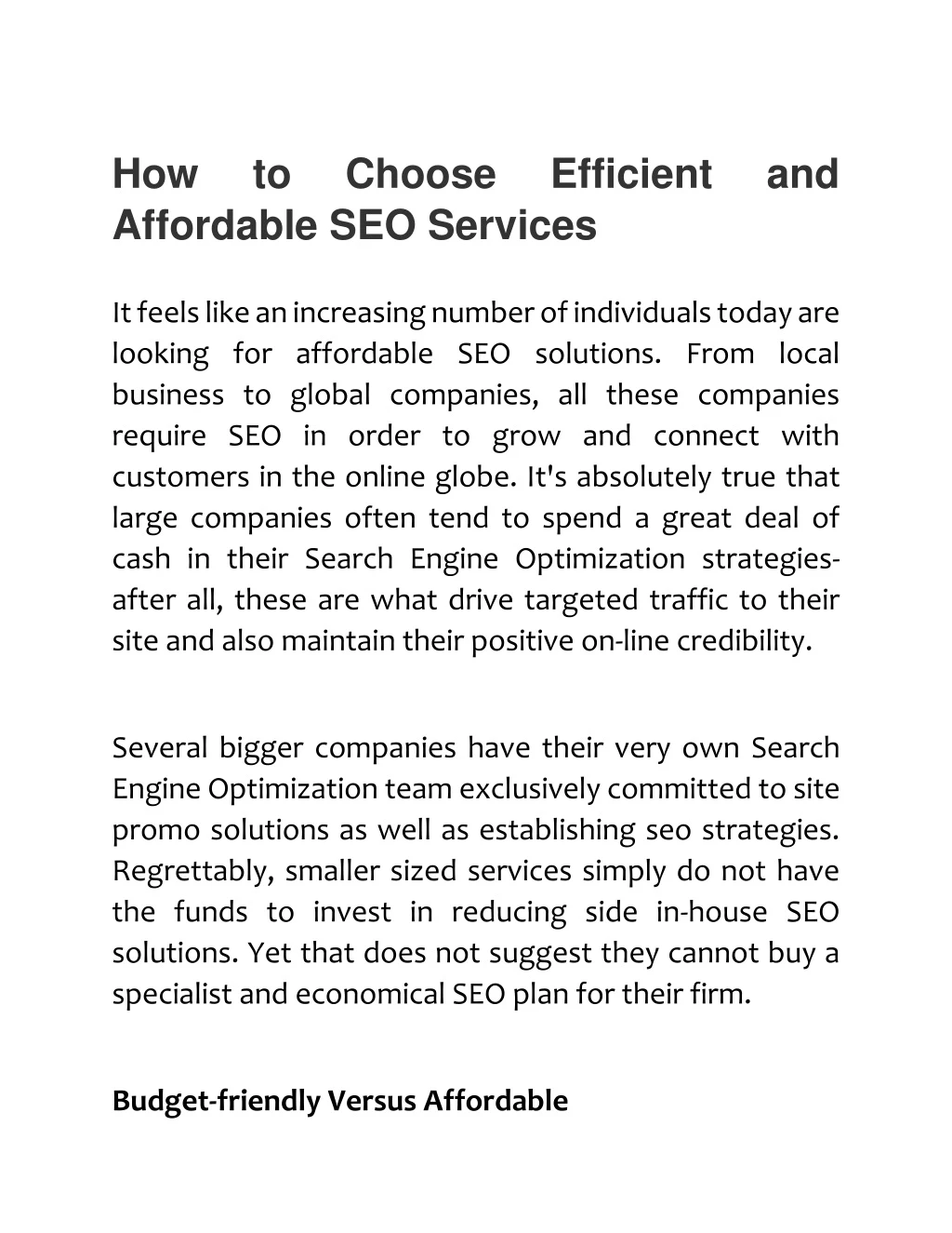 how affordable seo services