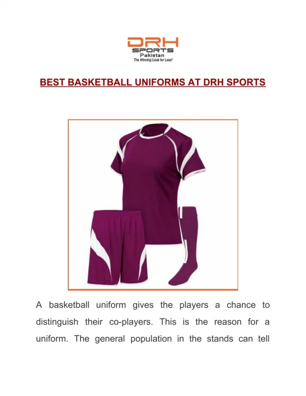 Best basketball uniforms at DRH sports