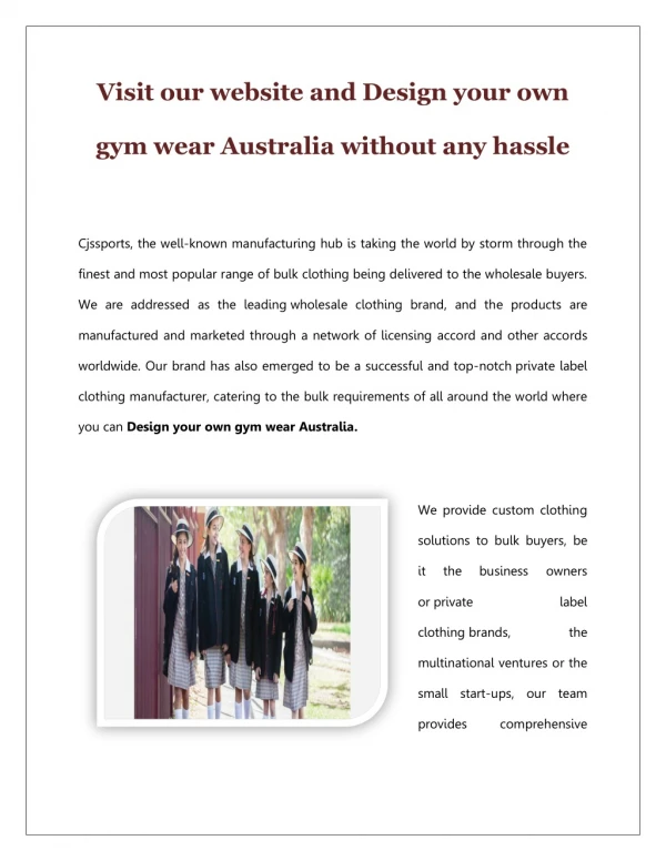 Design your own gym wear Australia