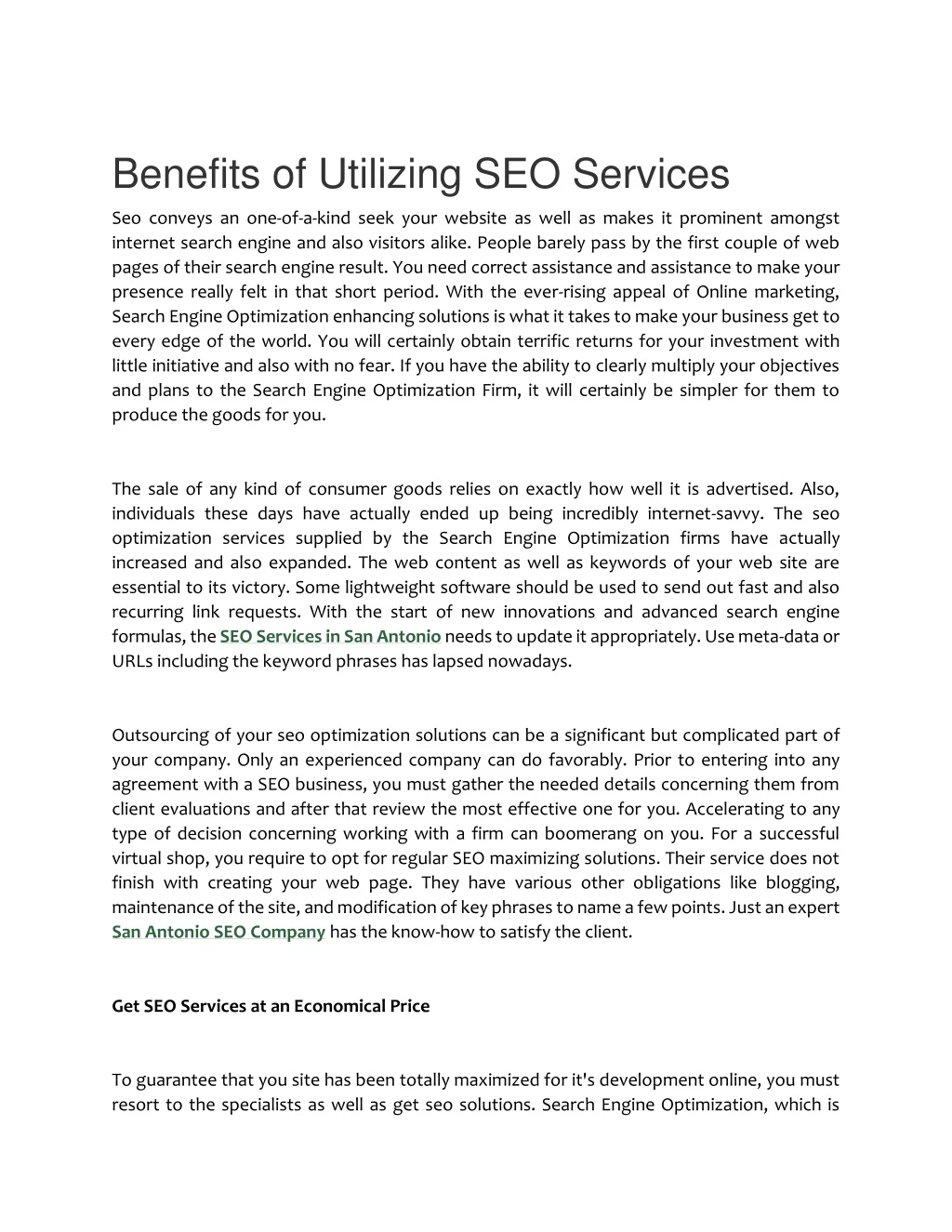benefits of utilizing seo services