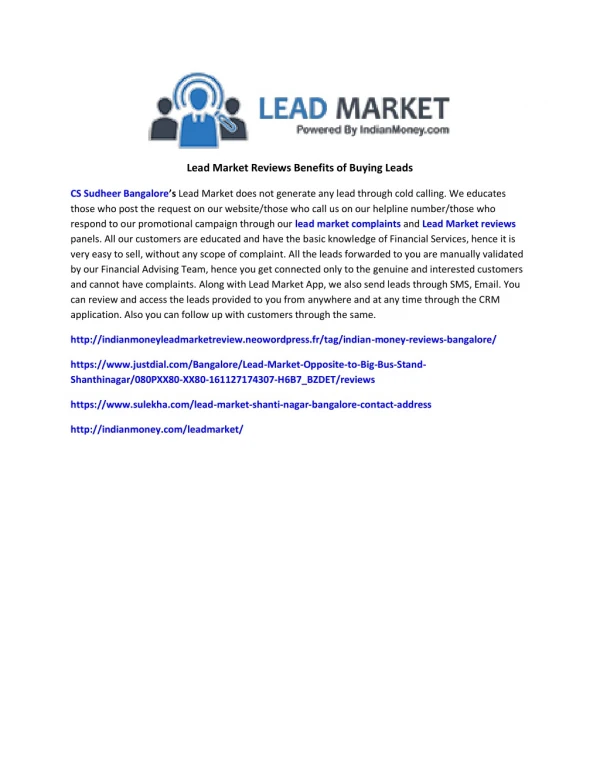 Lead Market Reviews Benefits of Buying Leads