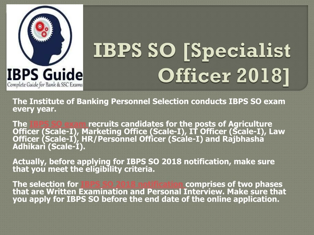 ibps so specialist officer 2018