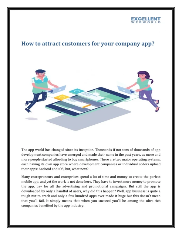 How to attract customers for your company app?