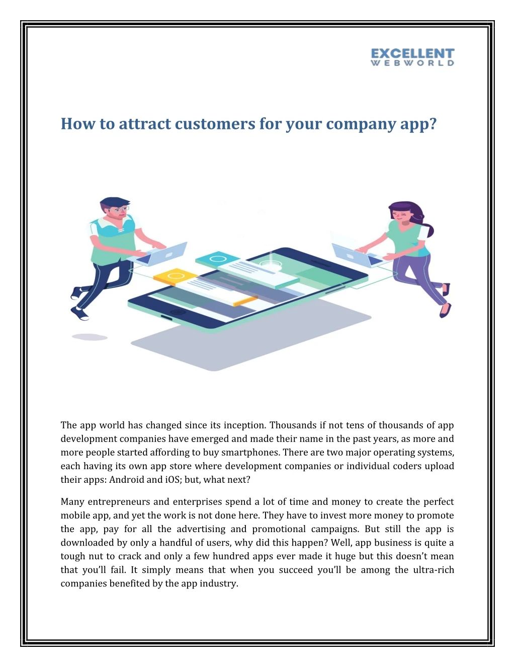 how to attract customers for your company app