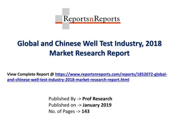 Global Well Test Industry with a focus on the Chinese Market
