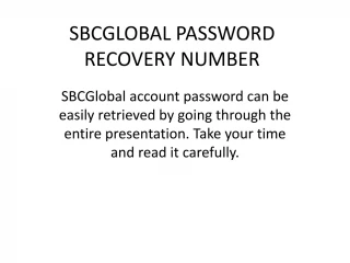 SbcGlobal password recovery number - slide 1