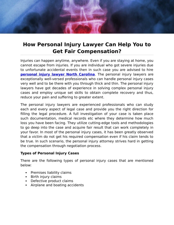 How Personal Injury Lawyer Can Help You to Get Fair Compensation?