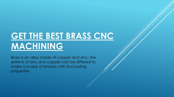 Get The Best Brass CNC Machining