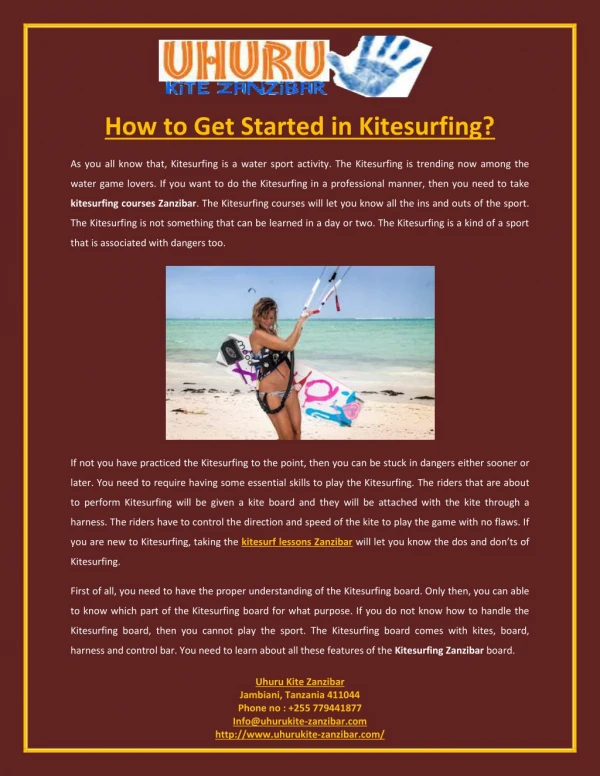 How to Get Started in Kitesurfing?