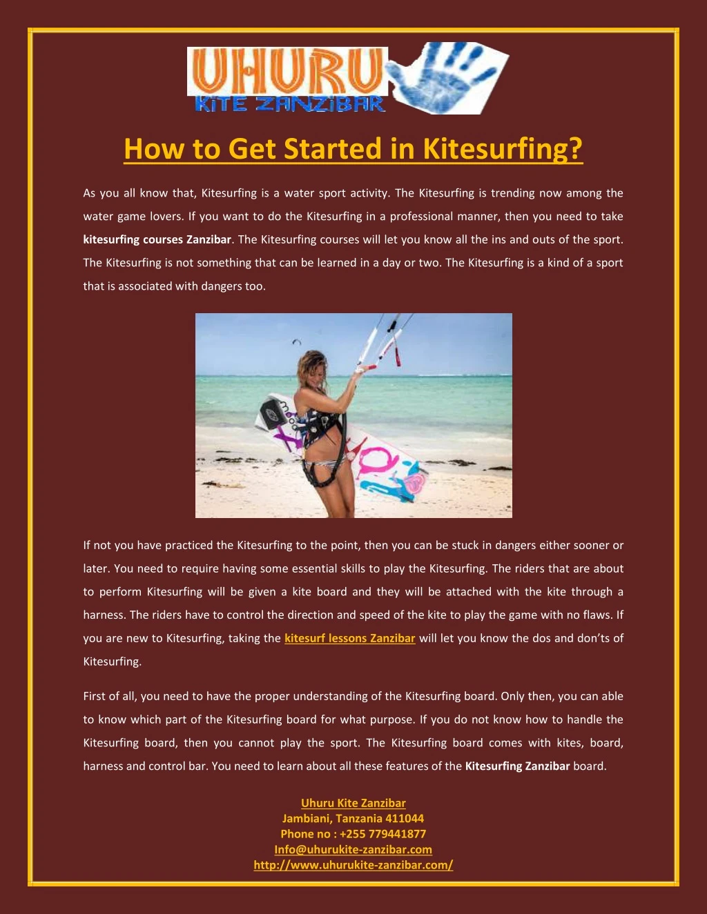 how to get started in kitesurfing
