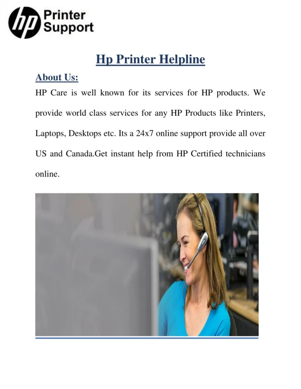 Hp Printer Helpline