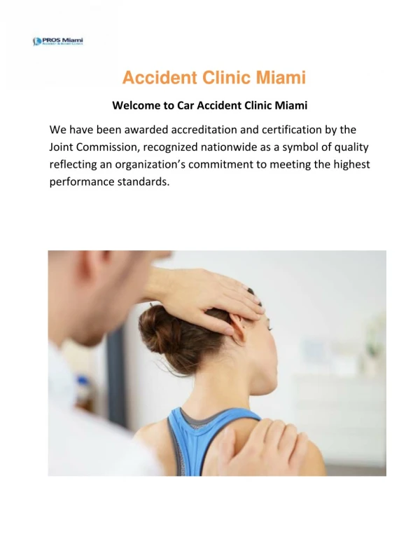 Accident clinic miami - Prosmiami