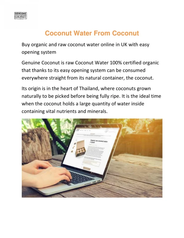 Coconut Water From Coconut - Genuinecoconut