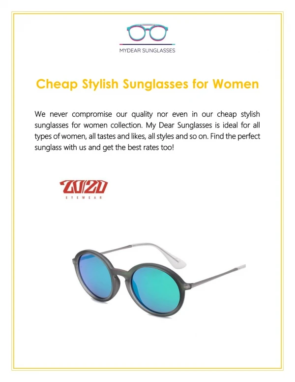 Buy Cheap Stylish Sunglasses For Women