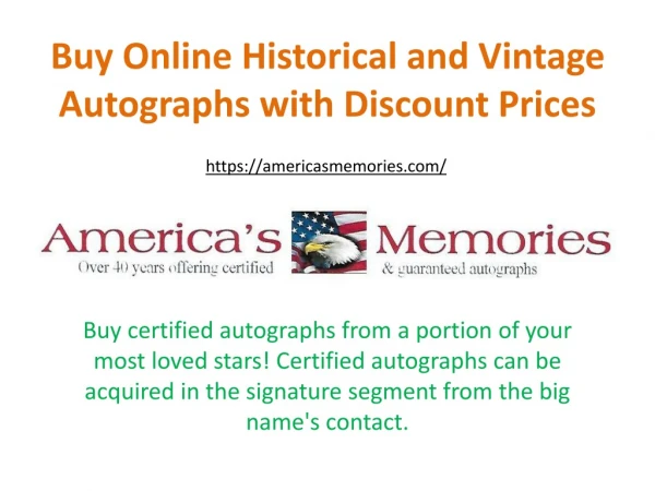 Buy Online Historical and Vintage Autographs with Discount Prices
