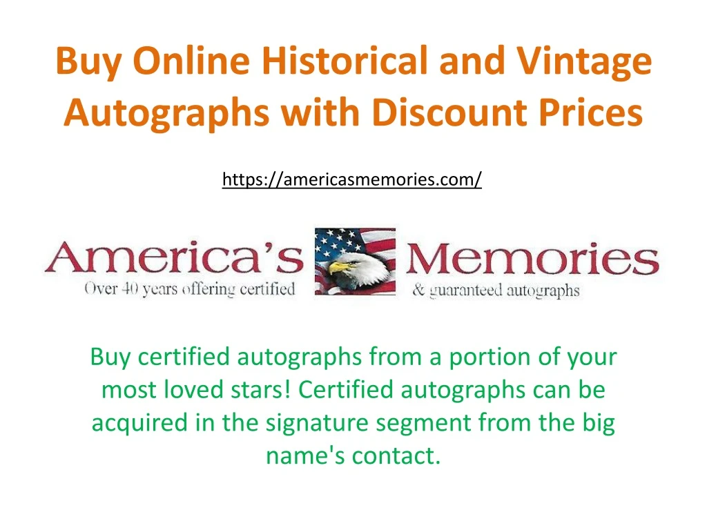 buy online historical and vintage autographs with