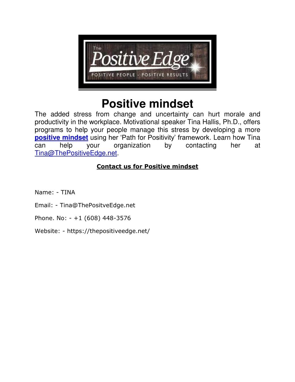 positive mindset