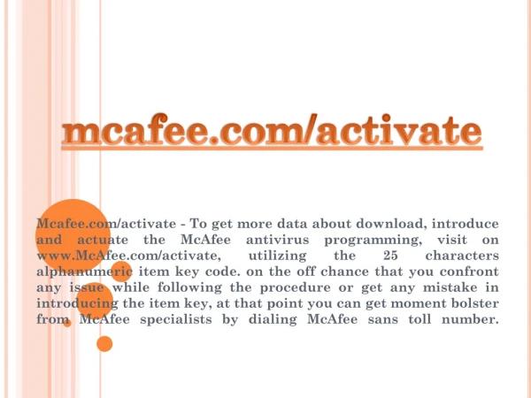mcafee com activate