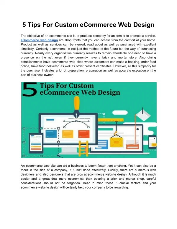 5 Tips For Custom eCommerce Web Design