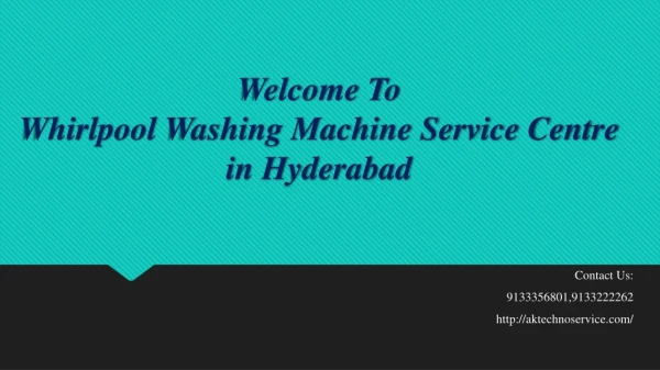 Whirlpool Washing Machine Service Centre In Hyderabad