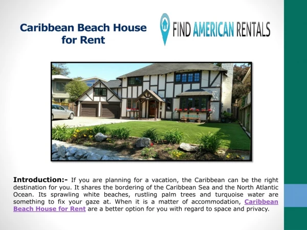 Caribbean Beach House for Rent