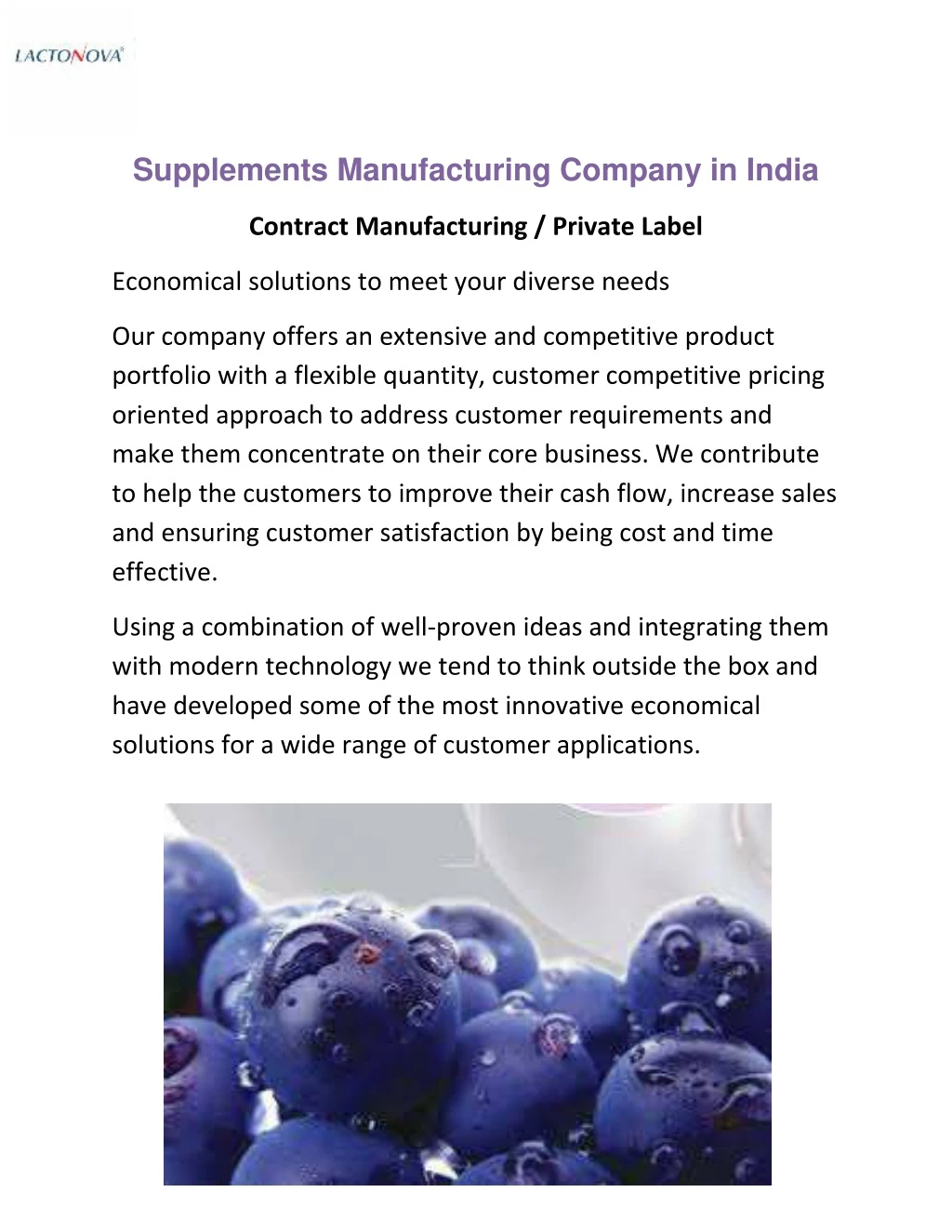 supplements manufacturing company in india