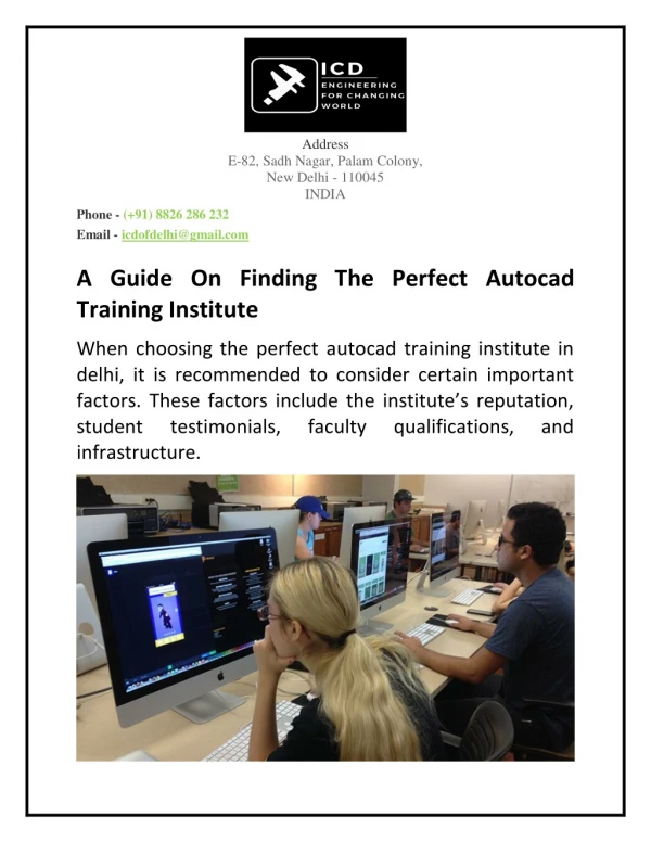 A Guide On Finding The Perfect Autocad Training Institute