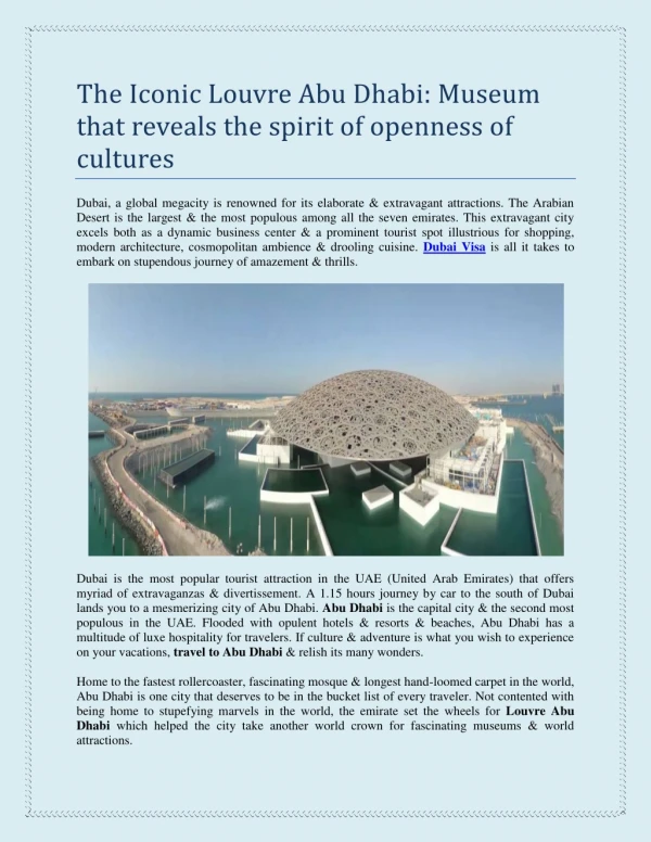 The Iconic Louvre Abu Dhabi