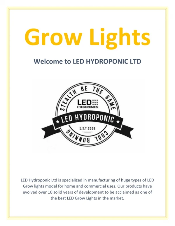 Grow Lights | LED Hydroponics