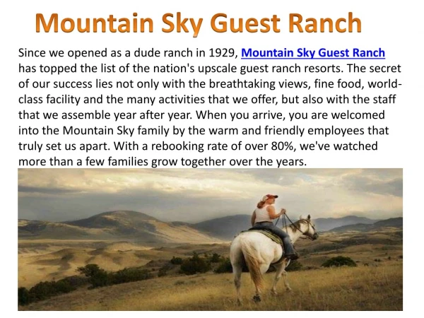 Mountain Sky Guest Ranch Vacations
