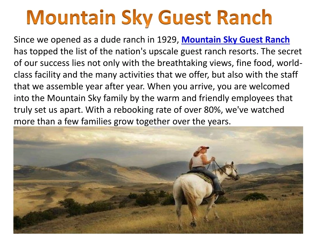 mountain sky guest ranch