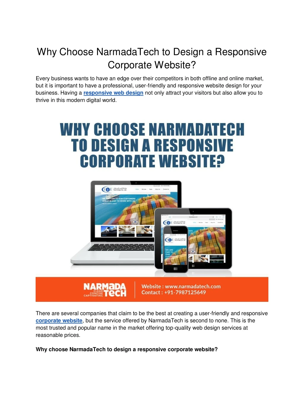 why choose narmadatech to design a responsive