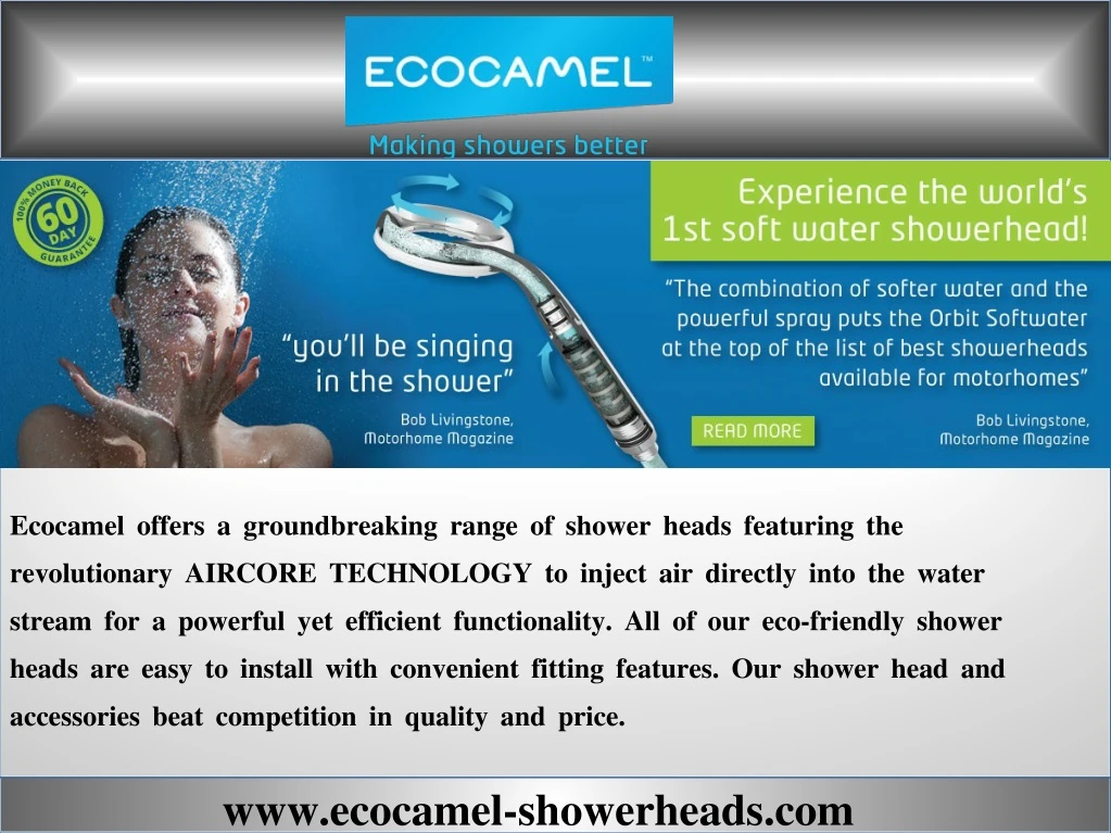 ecocamel offers a groundbreaking range of shower