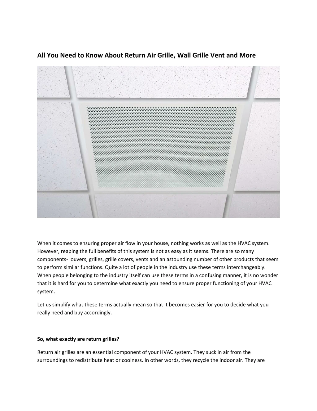 all you need to know about return air grille wall