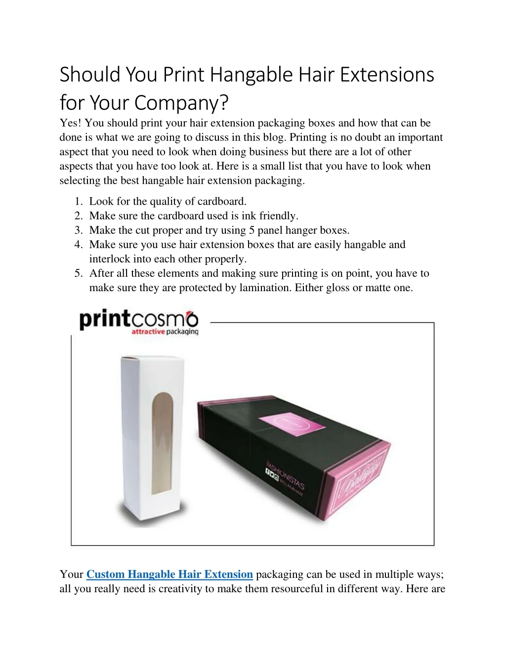 should you print hangable hair extensions