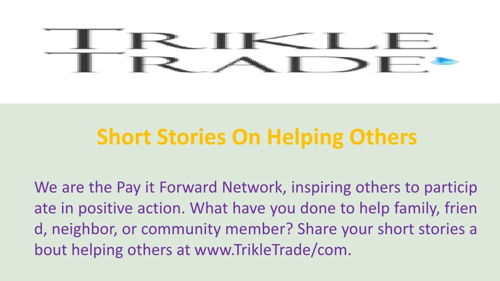 short stories on helping others