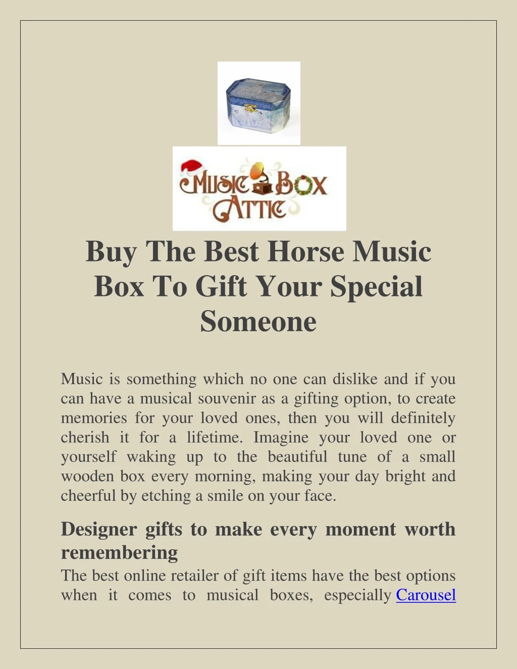 buy the best horse music box to gift your special