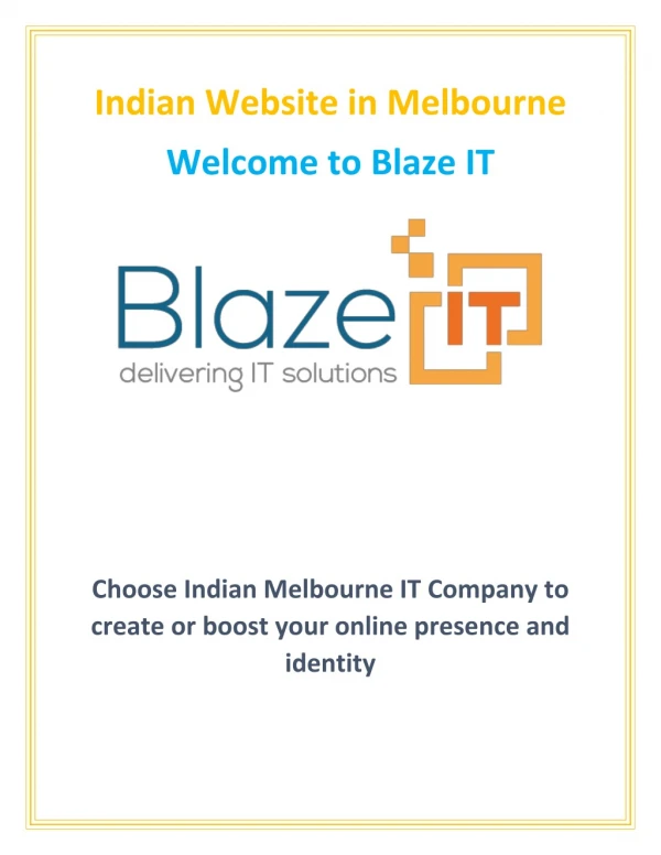 Indian Website in Melbourne | Blazeit