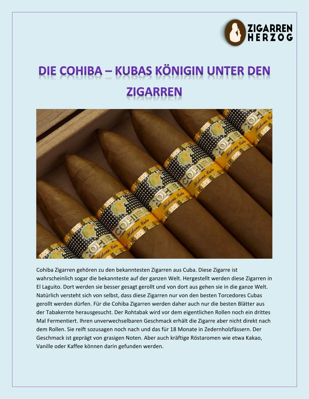 cohiba zigarren geh ren zu den bekanntesten