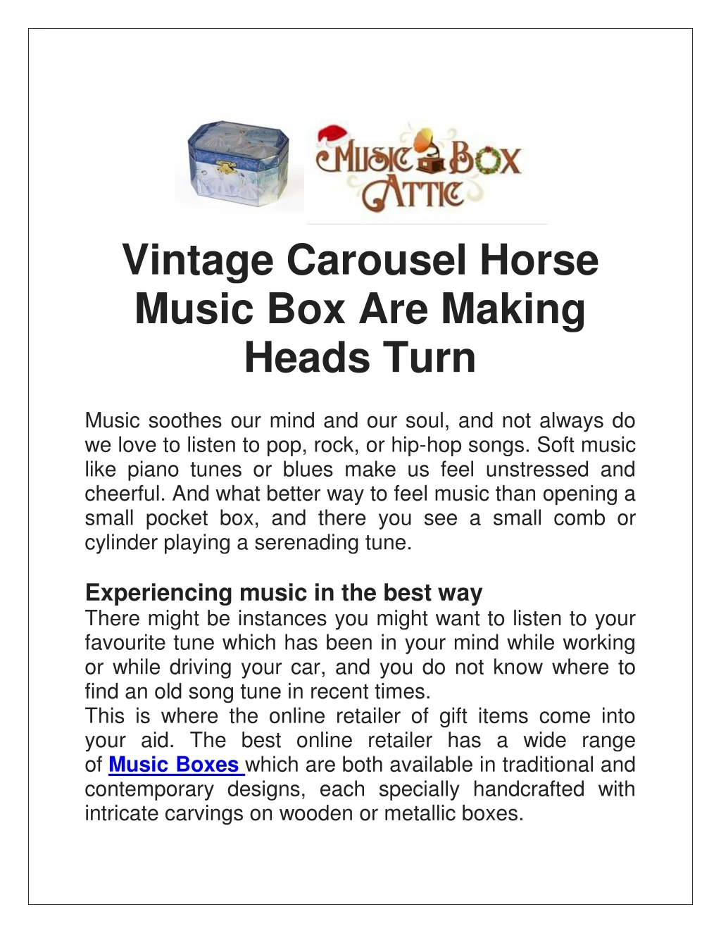 vintage carousel horse music box are making heads
