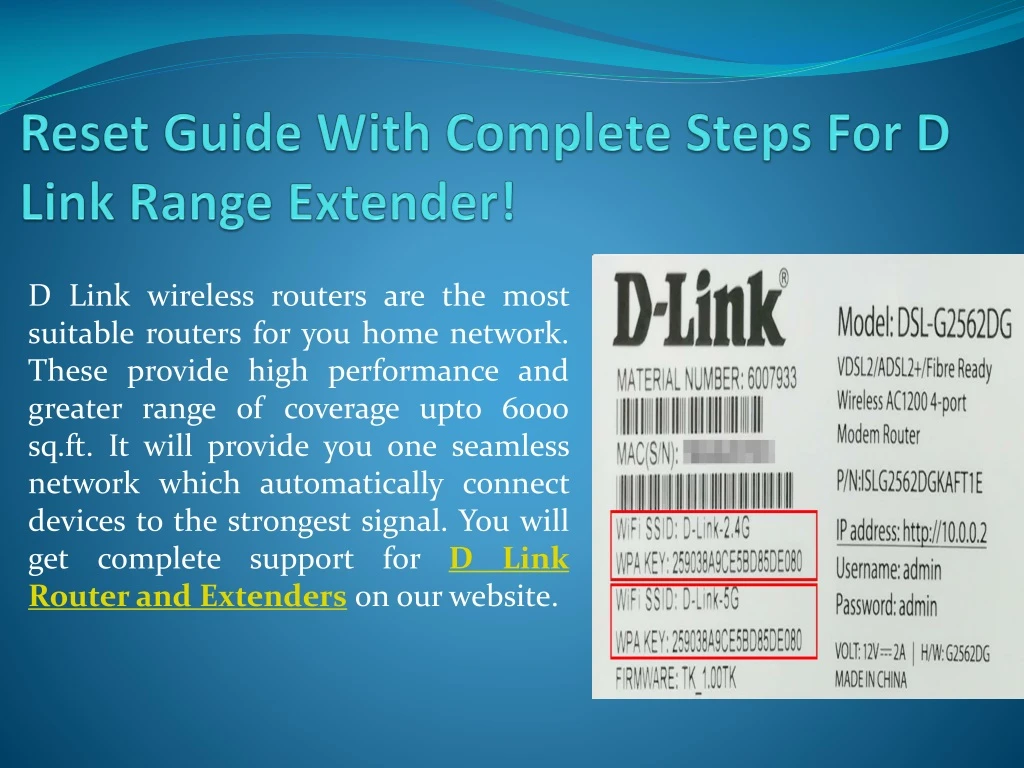 reset guide with complete steps for d link range extender