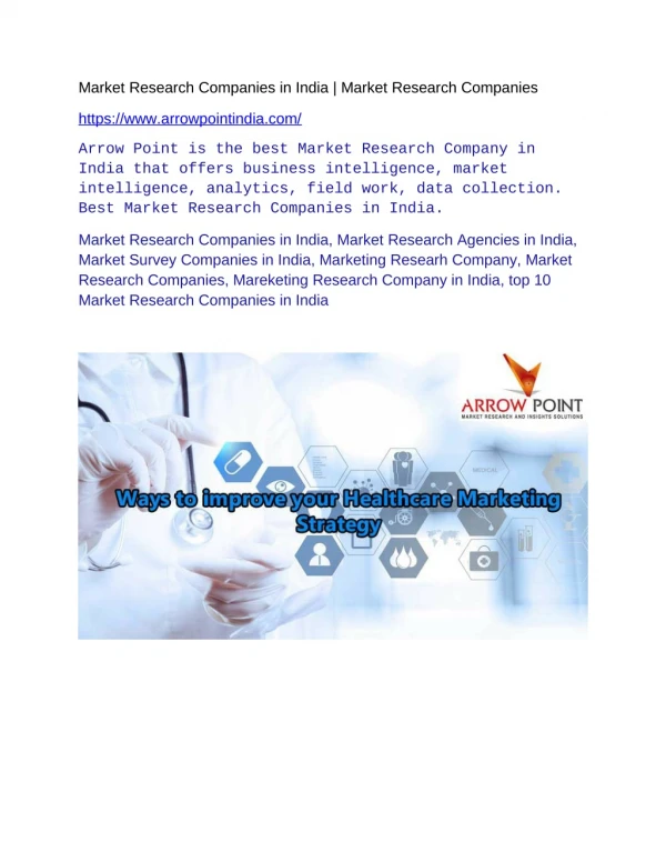 Market Research Companies in India | Market Research Companies